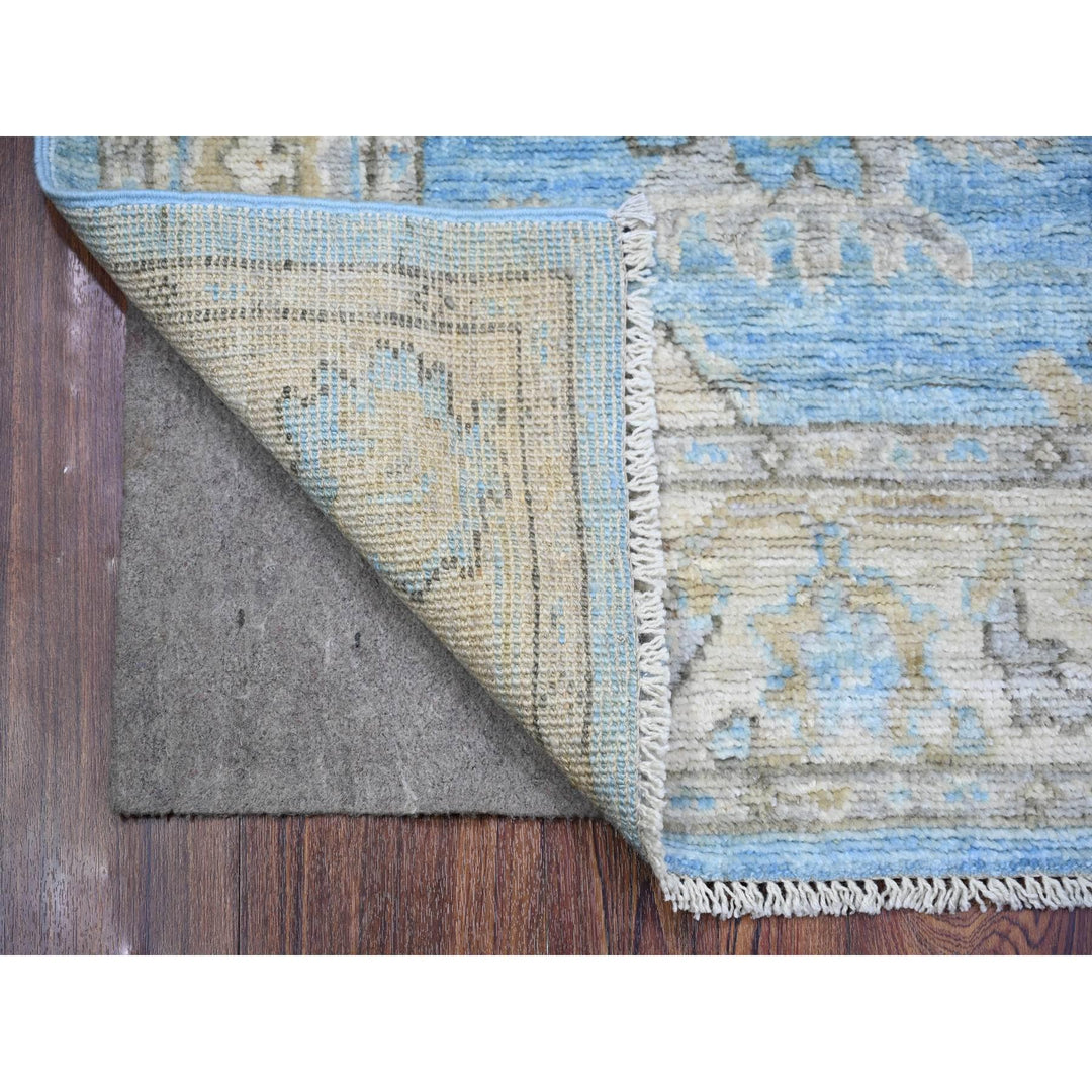 2'9" x 9'9" New Hand Knotted Blue Wool Runner Oriental Rug - MOA10273878