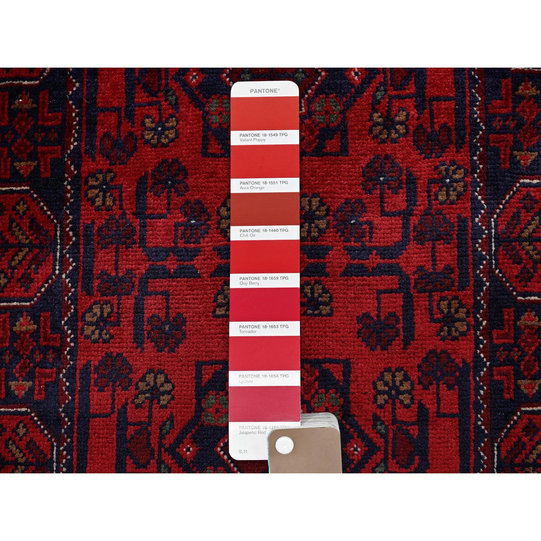 1'9" x 4'10" New Hand Knotted Red Wool Runner Oriental Rug - MOA102738