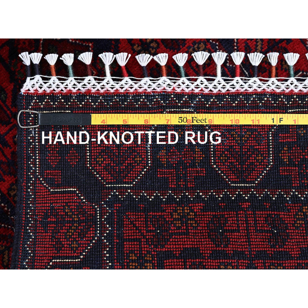 1'9" x 4'10" New Hand Knotted Red Wool Runner Oriental Rug - MOA102738