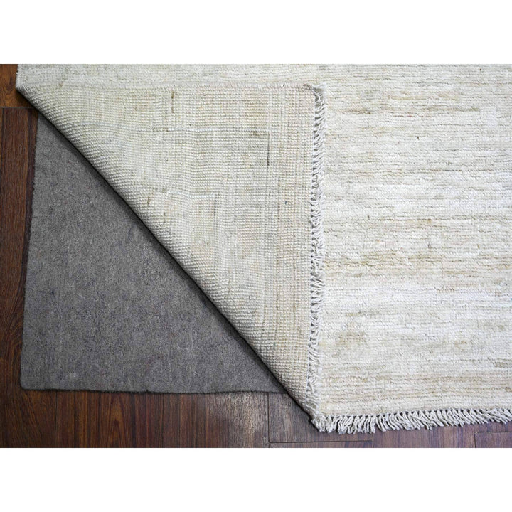 11'6" x 14'3" New Hand Knotted Ivory Wool Rectangle Oriental Rug - MOA10273919