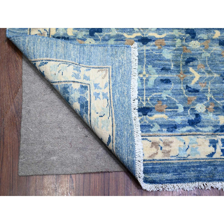 11'9" x 14'4" New Hand Knotted Blue Wool Rectangle Oriental Rug - MOA10273954