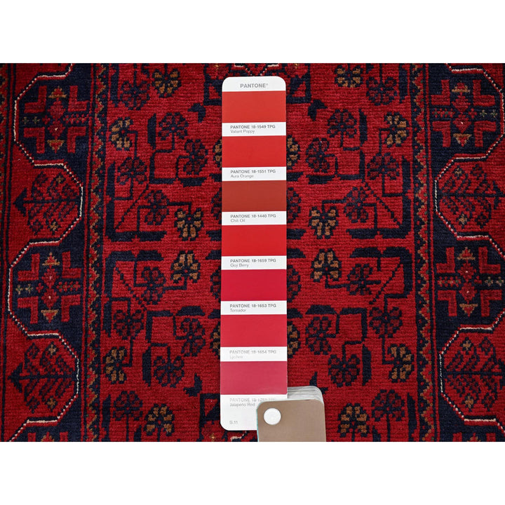 1'8" x 4'9" New Hand Knotted Red Wool Runner Oriental Rug - MOA102739