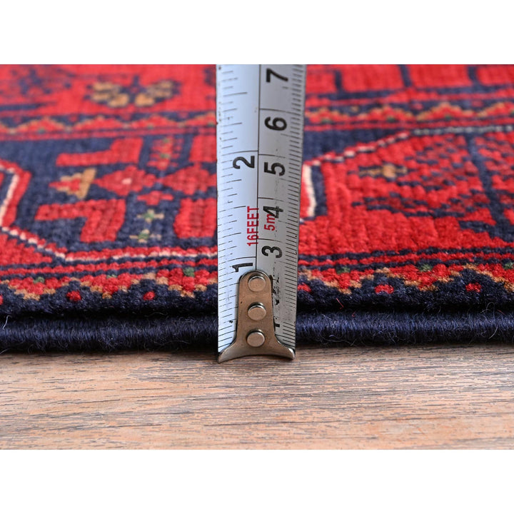 1'8" x 4'9" New Hand Knotted Red Wool Runner Oriental Rug - MOA102739