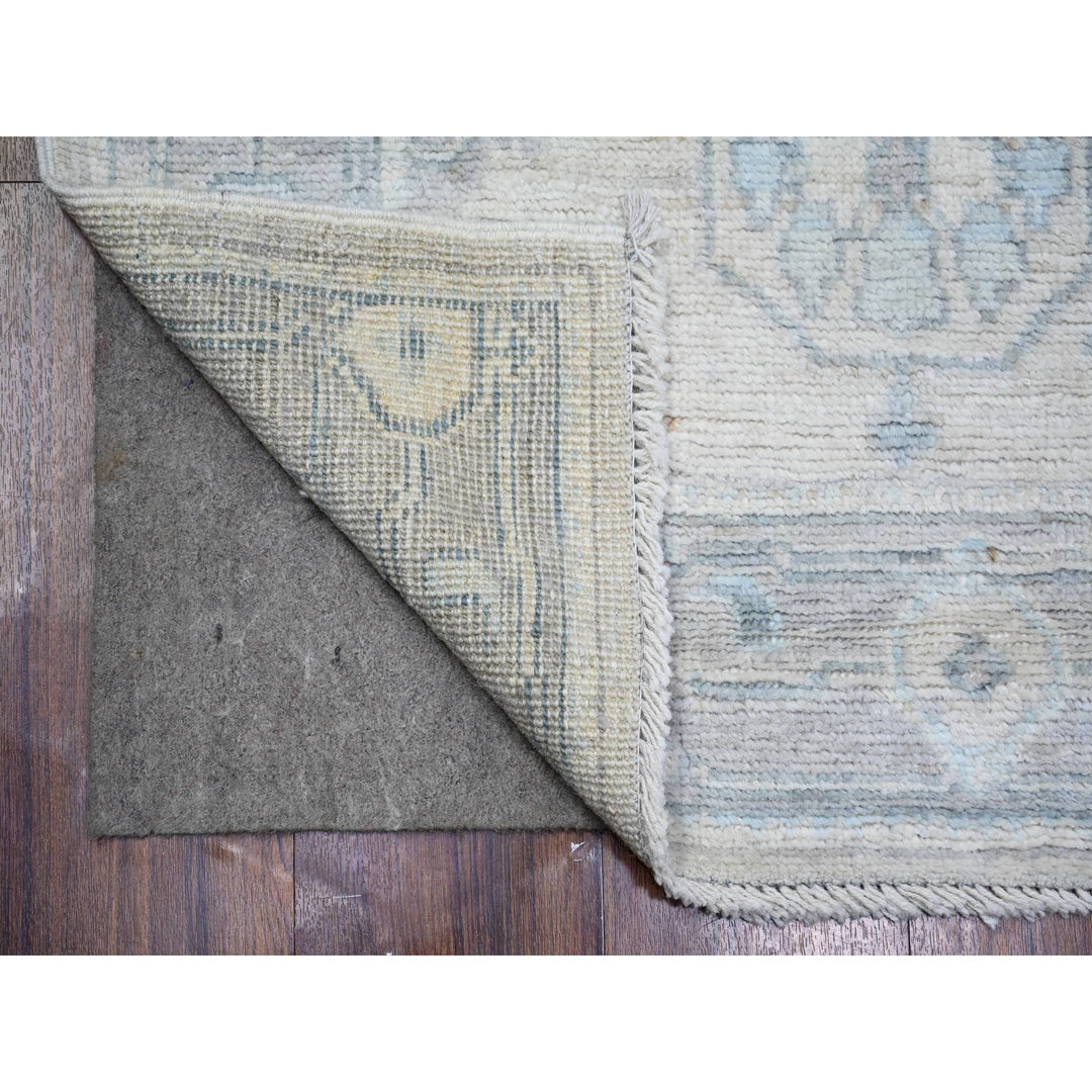 2'8" x 11'7" New Hand Knotted Grey Wool Runner Oriental Rug - MOA10274004