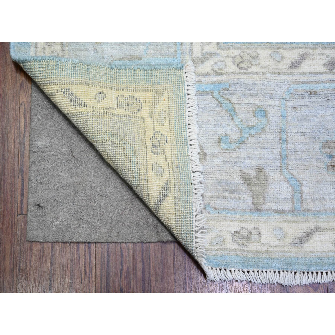 8'1" x 9'8" New Hand Knotted Blue Wool Rectangle Oriental Rug - MOA10274014