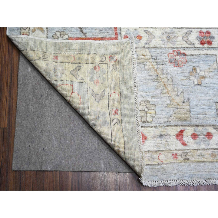 11'9" x 14'0" New Hand Knotted Grey Wool Rectangle Oriental Rug - MOA10274041