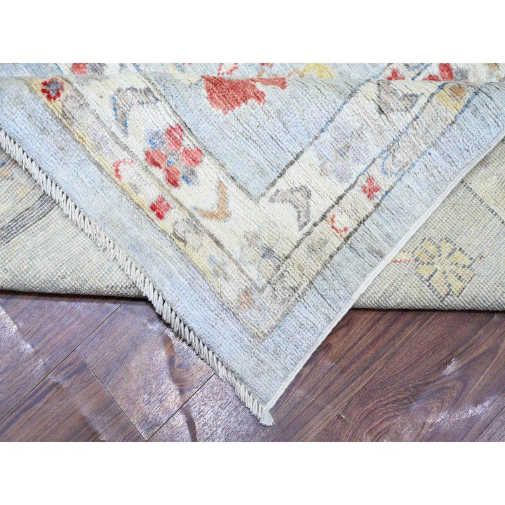 11'9" x 14'0" New Hand Knotted Grey Wool Rectangle Oriental Rug - MOA10274041