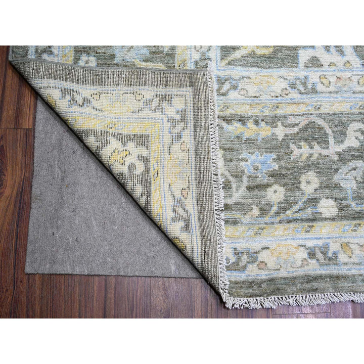 11'9" x 17'6" New Hand Knotted Grey Wool Rectangle Oriental Rug - MOA10274043