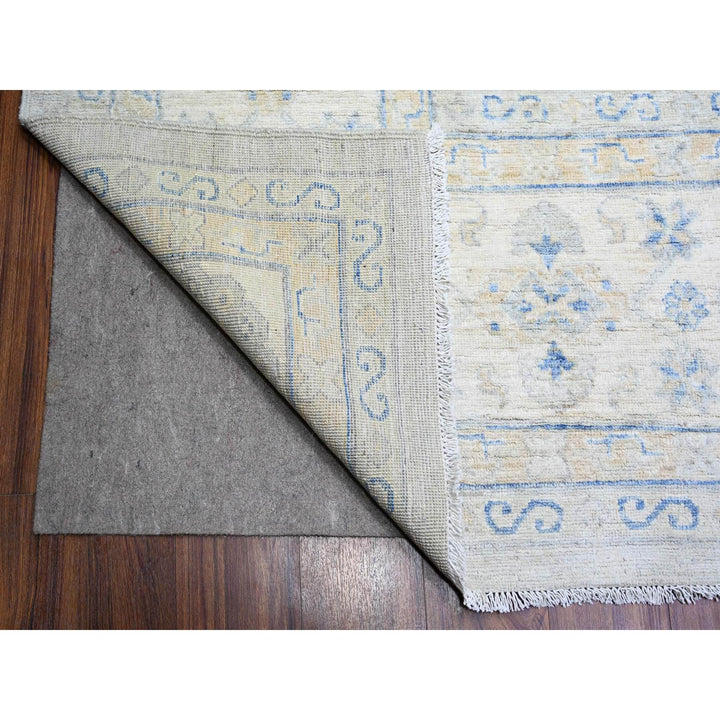 11'9" x 14'8" New Hand Knotted Ivory Wool Rectangle Oriental Rug - MOA10274056