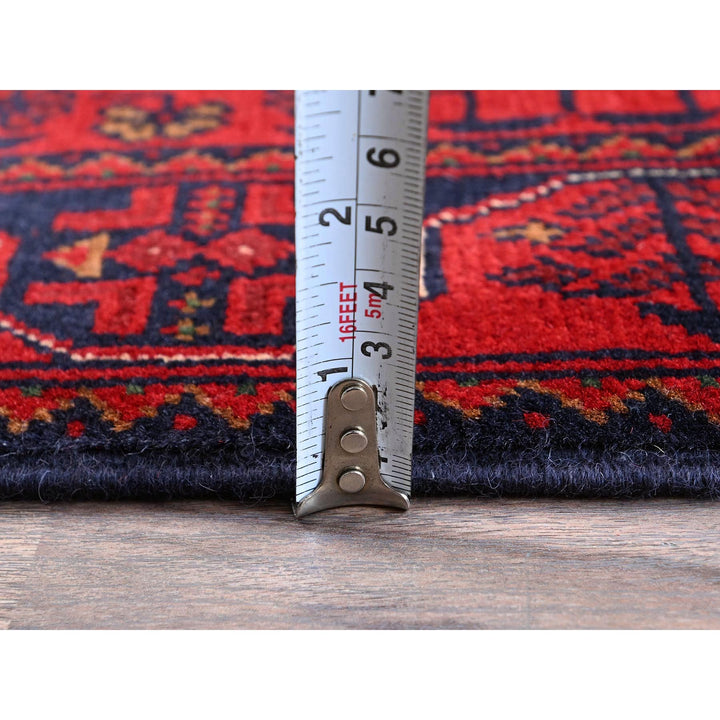 1'9" x 4'9" New Hand Knotted Red Wool Runner Oriental Rug - MOA102740