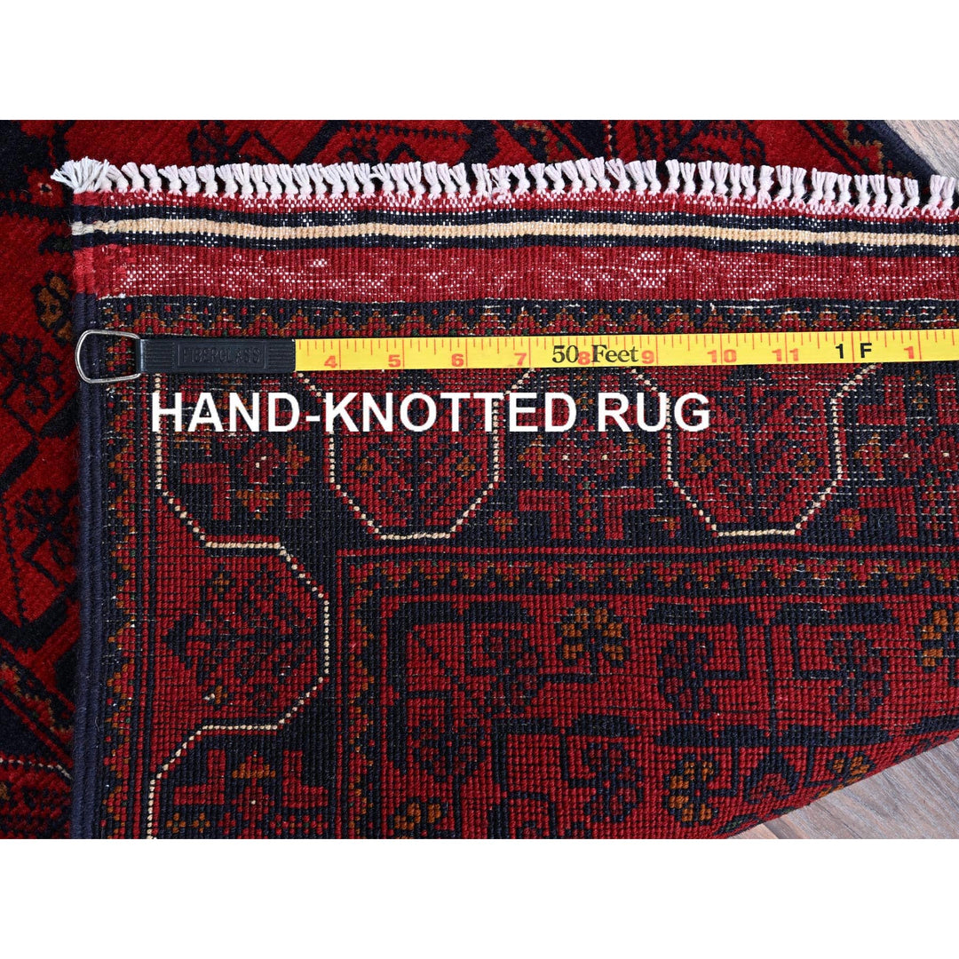 1'9" x 4'9" New Hand Knotted Red Wool Runner Oriental Rug - MOA102740