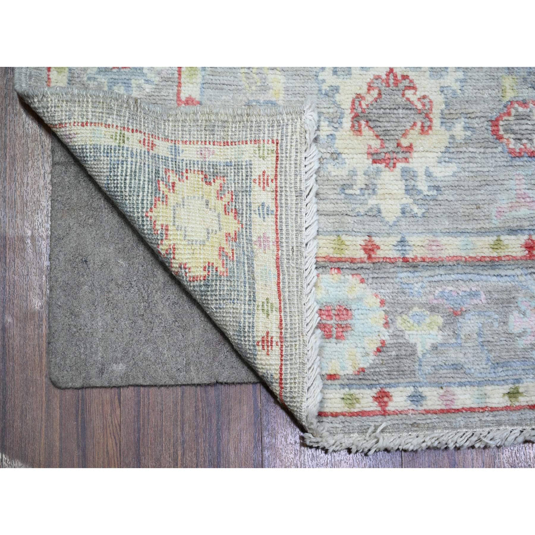 2'9" x 13'7" New Hand Knotted Grey Wool Runner Oriental Rug - MOA10274107