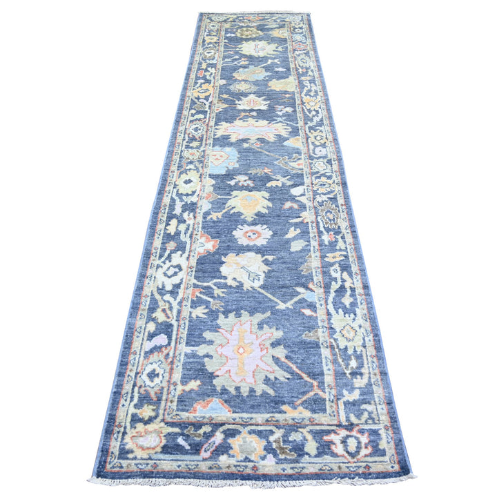 2'10" x 11'10" New Hand Knotted Blue Wool Runner Oriental Rug - MOA10274108