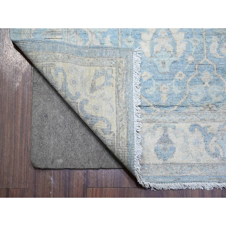 2'8" x 15'2" New Hand Knotted Blue Wool Runner Oriental Rug - MOA10274133