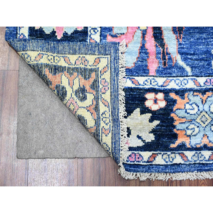 6'0" x 5'8" New Hand Knotted Blue Wool Square Oriental Rug - MOA10274136