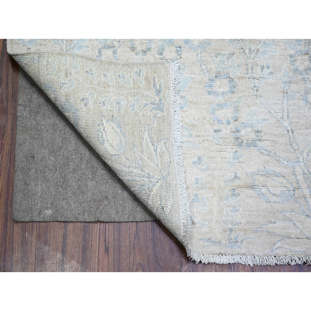 8'7" x 11'5" New Hand Knotted Grey Wool Rectangle Oriental Rug - MOA10274144