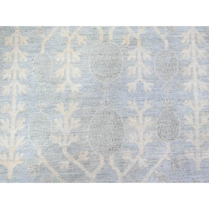 11'8" x 14'5" New Hand Knotted Blue Wool Rectangle Oriental Rug - MOA10274146