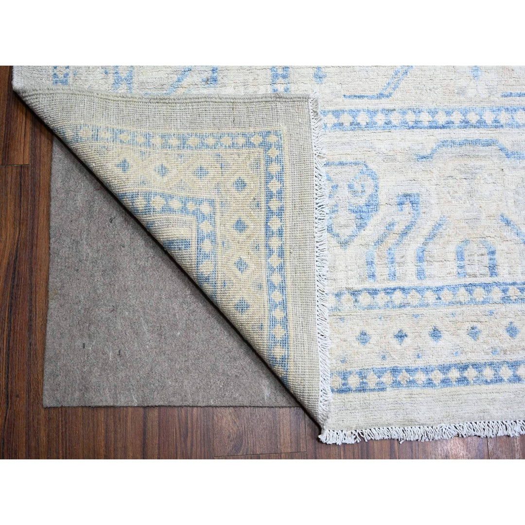 11'9" x 14'5" New Hand Knotted Grey Wool Rectangle Oriental Rug - MOA10274147