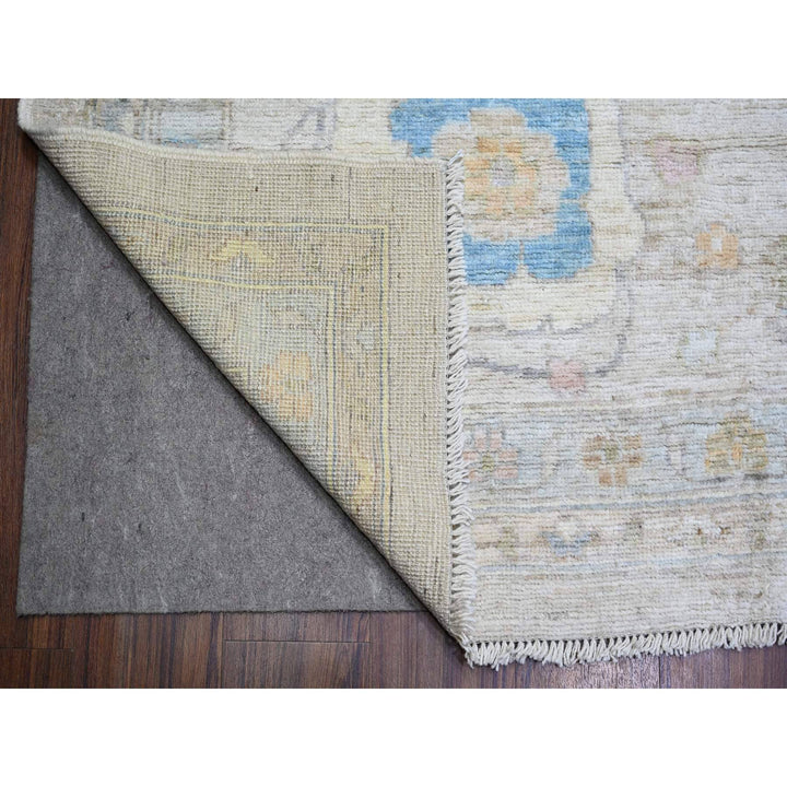 12'0" x 17'2" New Hand Knotted Beige Wool Rectangle Oriental Rug - MOA10274167