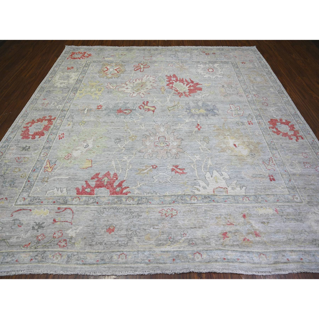 9'10" x 9'8" New Hand Knotted Blue Wool Square Oriental Rug - MOA10274172