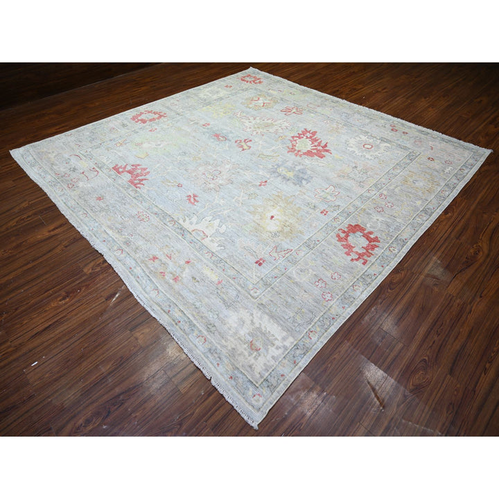 9'10" x 9'8" New Hand Knotted Blue Wool Square Oriental Rug - MOA10274172