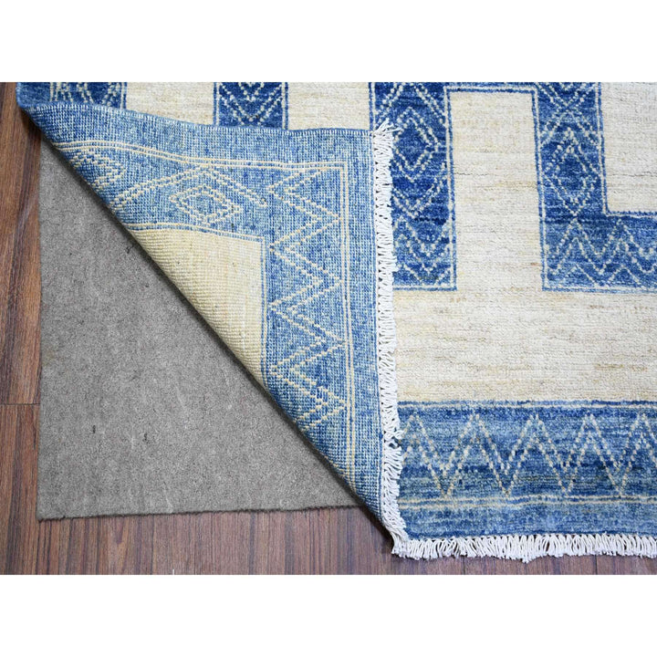 9'1" x 11'8" New Hand Knotted Blue Wool Rectangle Oriental Rug - MOA10274185