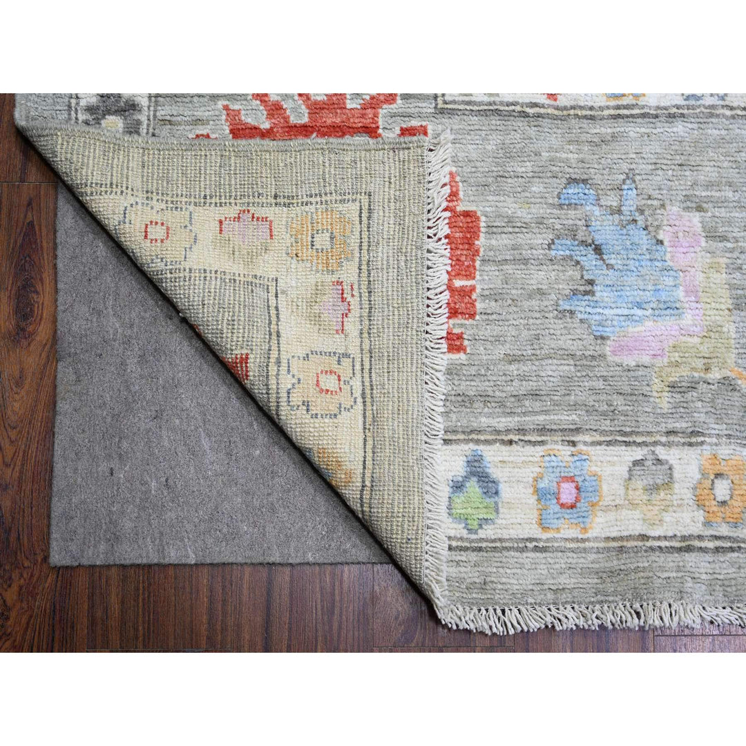 12'0" x 15'8" New Hand Knotted Grey Wool Rectangle Oriental Rug - MOA10274199