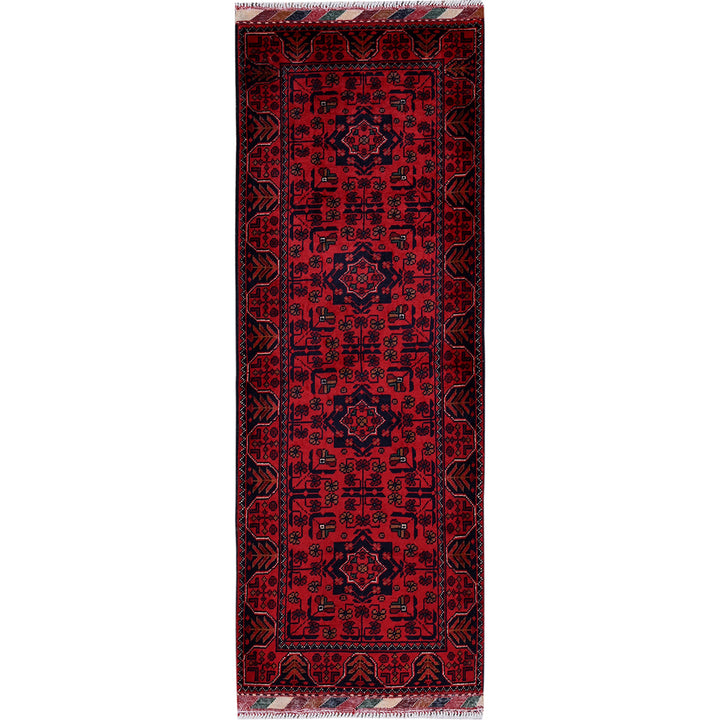 1'9" x 4'11" New Hand Knotted Red Wool Runner Oriental Rug - MOA102741