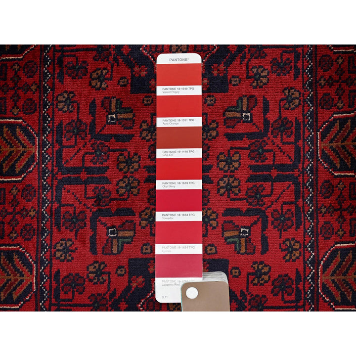 1'9" x 4'11" New Hand Knotted Red Wool Runner Oriental Rug - MOA102741