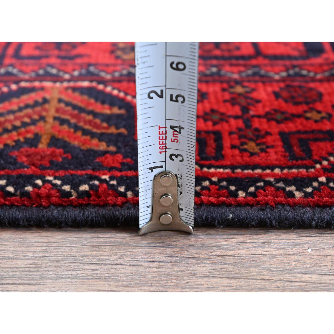 1'9" x 4'11" New Hand Knotted Red Wool Runner Oriental Rug - MOA102741
