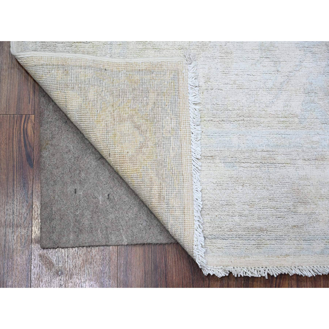 4'0" x 5'9" New Hand Knotted Ivory Wool Rectangle Oriental Rug - MOA10274205