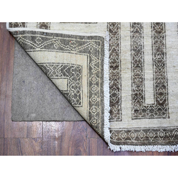 4'0" x 11'8" New Hand Knotted Brown Wool Runner Oriental Rug - MOA10274266