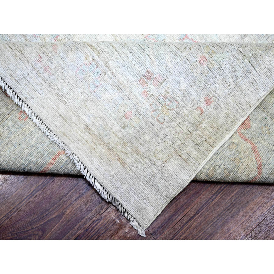 13'10" x 19'2" New Hand Knotted Beige Wool Rectangle Oriental Rug - MOA10274275