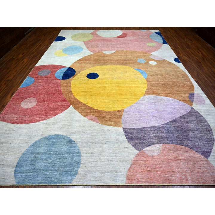 10'0" x 13'9" New Hand Knotted Multicolored Wool Rectangle Oriental Rug - MOA10274288