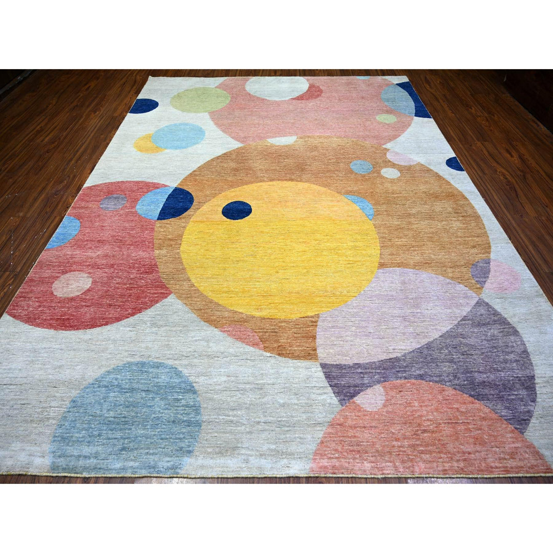 9'0" x 12'0" New Hand Knotted Multicolored Wool Rectangle Oriental Rug - MOA10274294