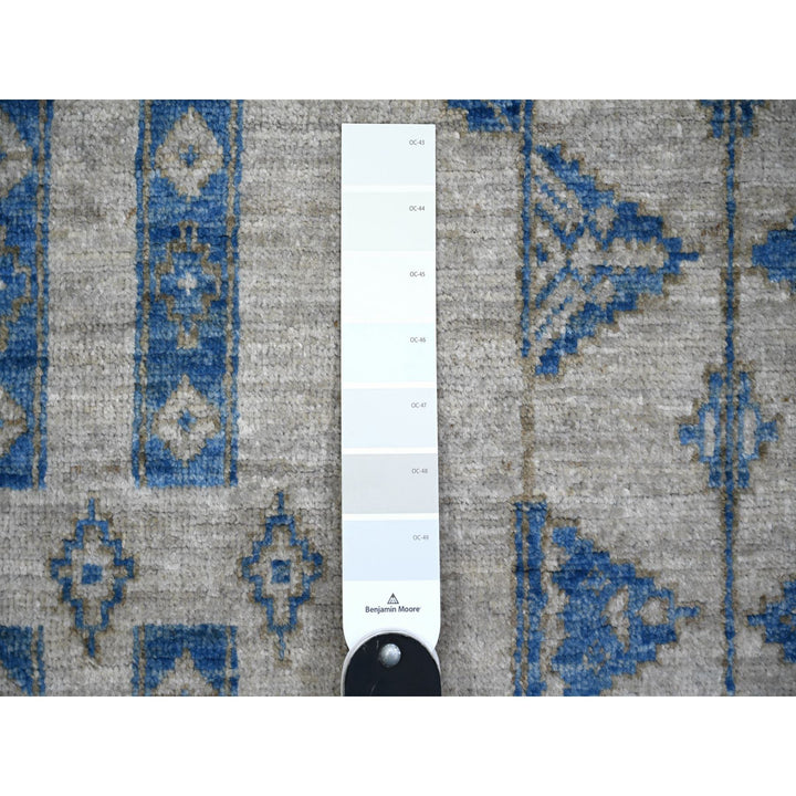 6'0" x 8'10" New Hand Knotted Blue Wool Rectangle Oriental Rug - MOA10274298