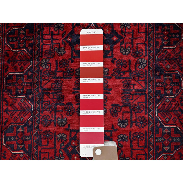 1'10" x 5'1" New Hand Knotted Red Wool Runner Oriental Rug - MOA102742