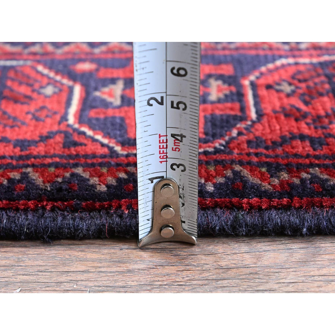 1'10" x 5'1" New Hand Knotted Red Wool Runner Oriental Rug - MOA102742