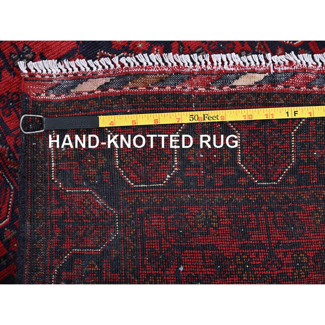 1'10" x 5'1" New Hand Knotted Red Wool Runner Oriental Rug - MOA102742