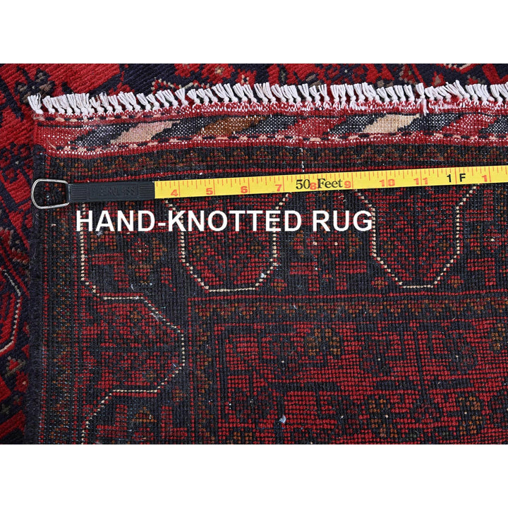 1'10" x 5'1" New Hand Knotted Red Wool Runner Oriental Rug - MOA102742
