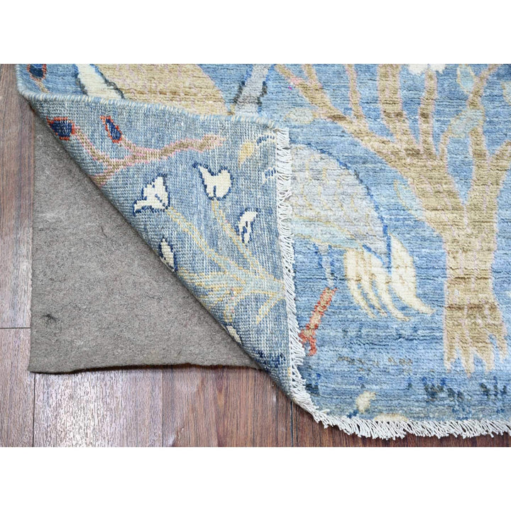 2'7" x 10'1" New Hand Knotted Blue Wool Runner Oriental Rug - MOA10274314