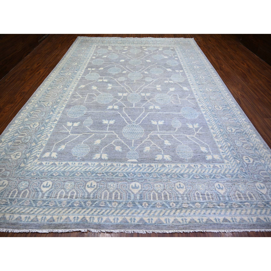 10'0" x 14'7" New Hand Knotted Grey Cotton Rectangle Oriental Rug - MOA10274330