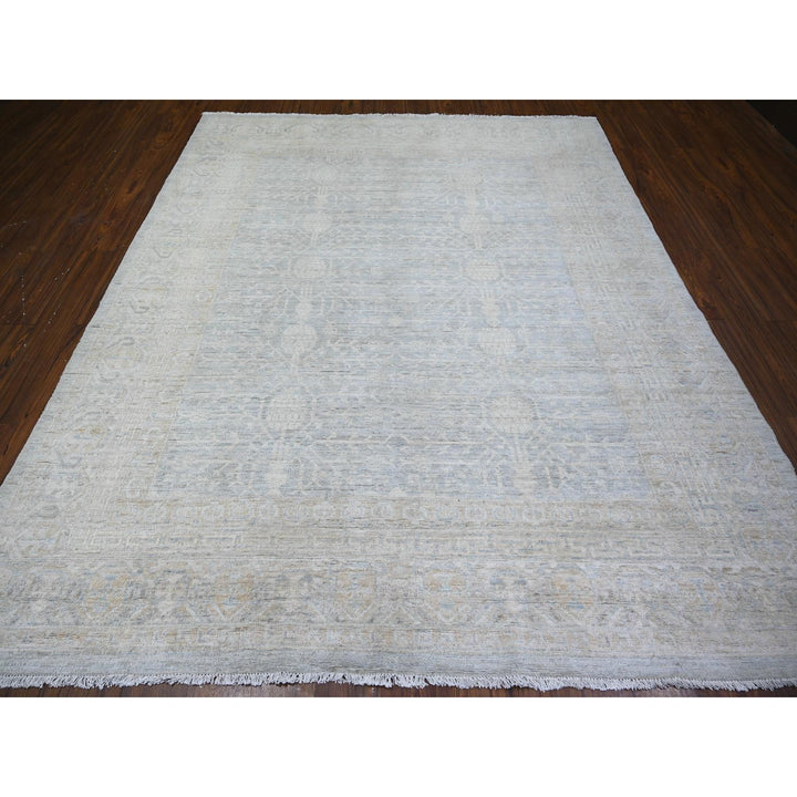 8'0" x 9'8" New Hand Knotted Grey Cotton Rectangle Oriental Rug - MOA10274334