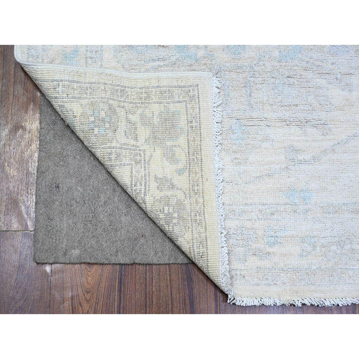 2'9" x 9'5" New Hand Knotted Ivory Wool Runner Oriental Rug - MOA10274372