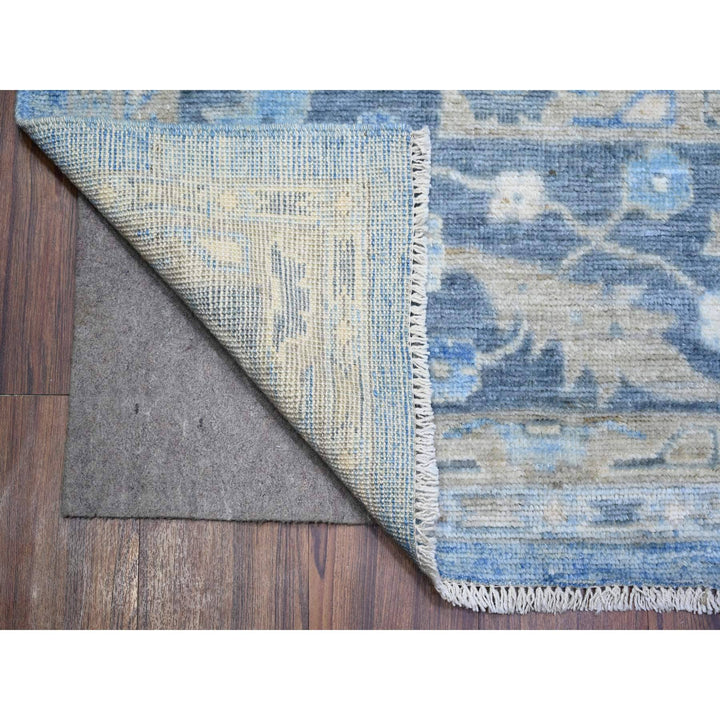 9'1" x 11'9" New Hand Knotted Blue Wool Rectangle Oriental Rug - MOA10274373