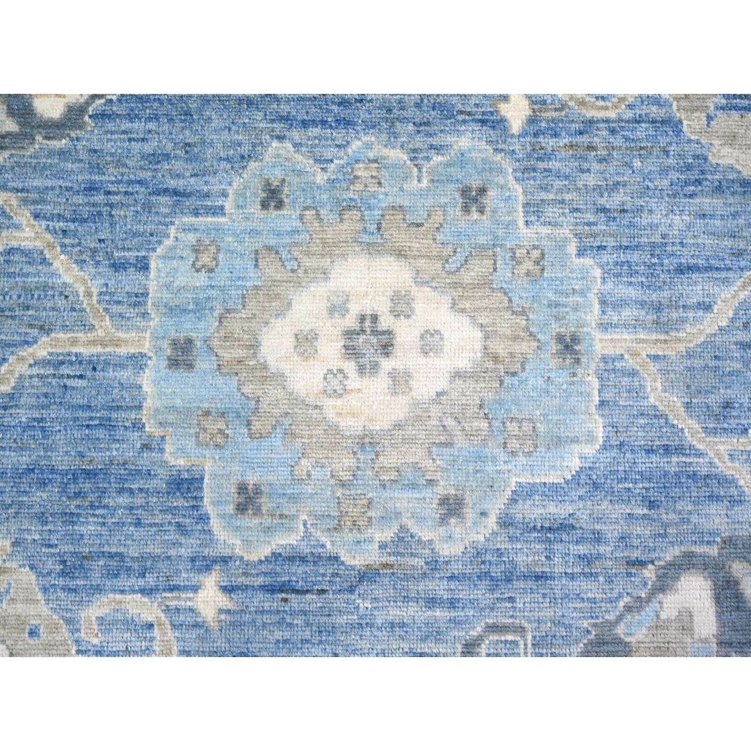 9'1" x 11'9" New Hand Knotted Blue Wool Rectangle Oriental Rug - MOA10274373