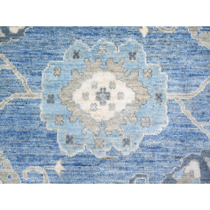 9'1" x 11'9" New Hand Knotted Blue Wool Rectangle Oriental Rug - MOA10274373