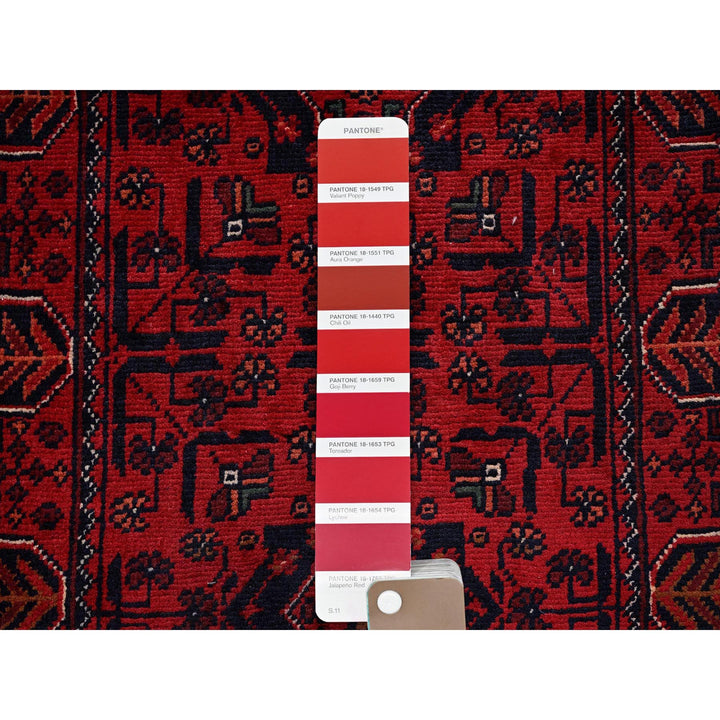1'9" x 5'0" New Hand Knotted Red Wool Runner Oriental Rug - MOA102743