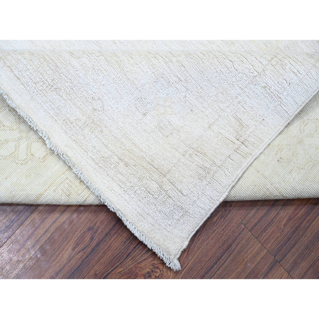 7'11" x 9'8" New Hand Knotted Ivory Wool Rectangle Oriental Rug - MOA10274437