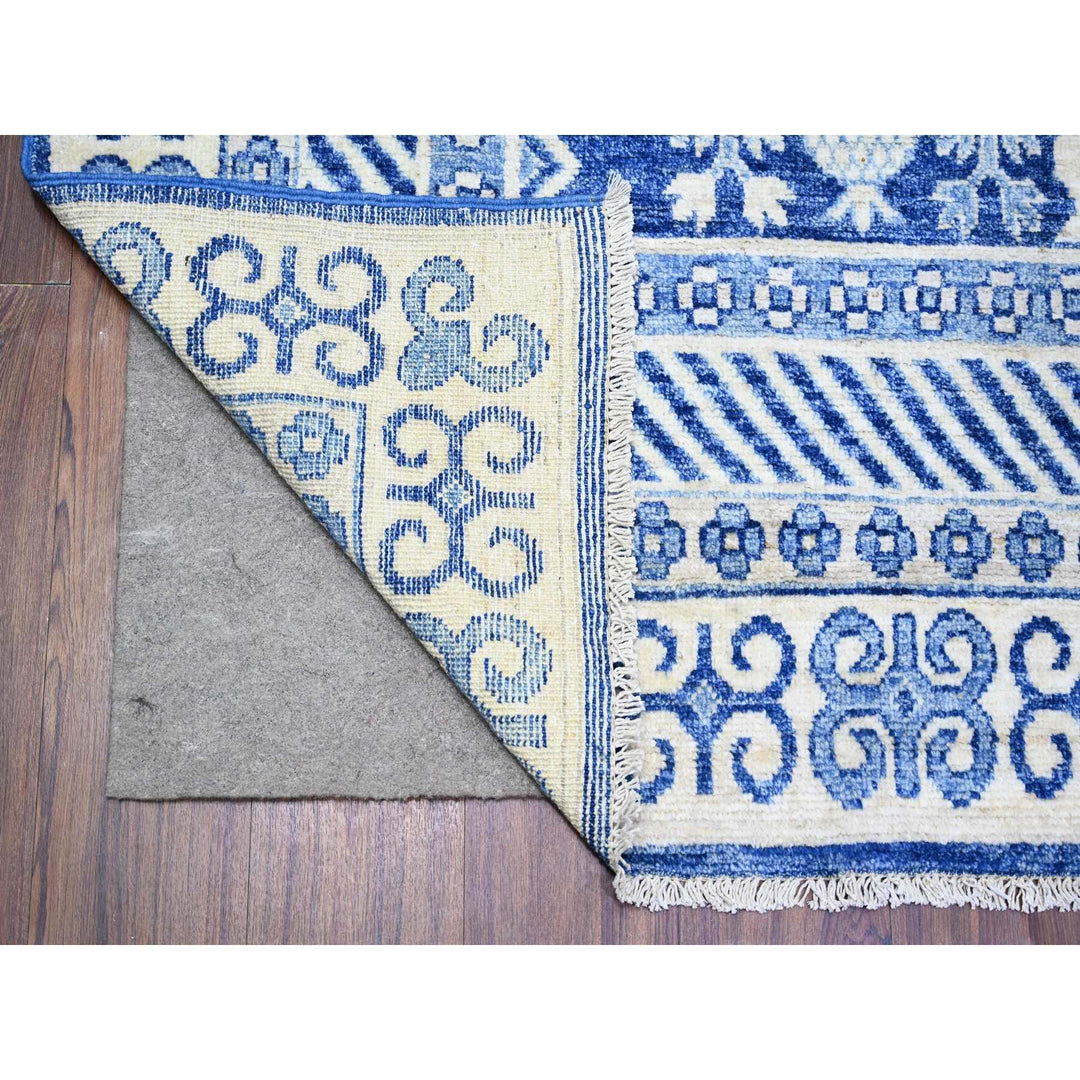 8'3" x 10'1" New Hand Knotted Blue Cotton Rectangle Oriental Rug - MOA10274438